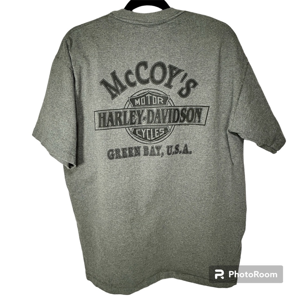 Vintage Harley Davidson Mens Biker Shirt Green Bay Wisconsin 1992 Single Stitch